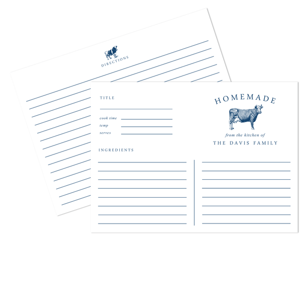 Cow Recipe Cards