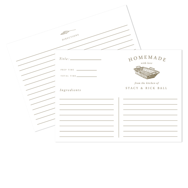 Welcome Basket Recipe Cards