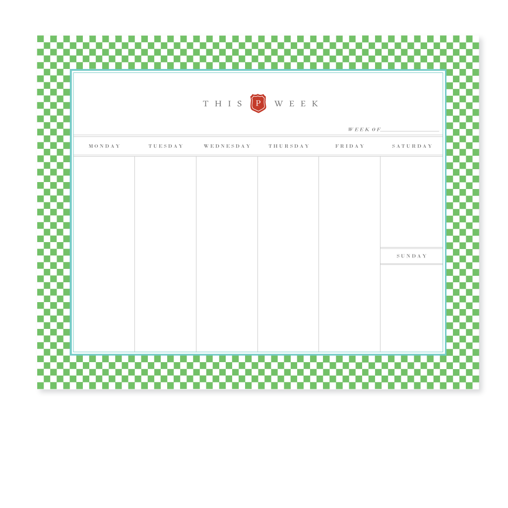 Preppy Checkers Weekly Desk Notepad – Preppy Prodigy®