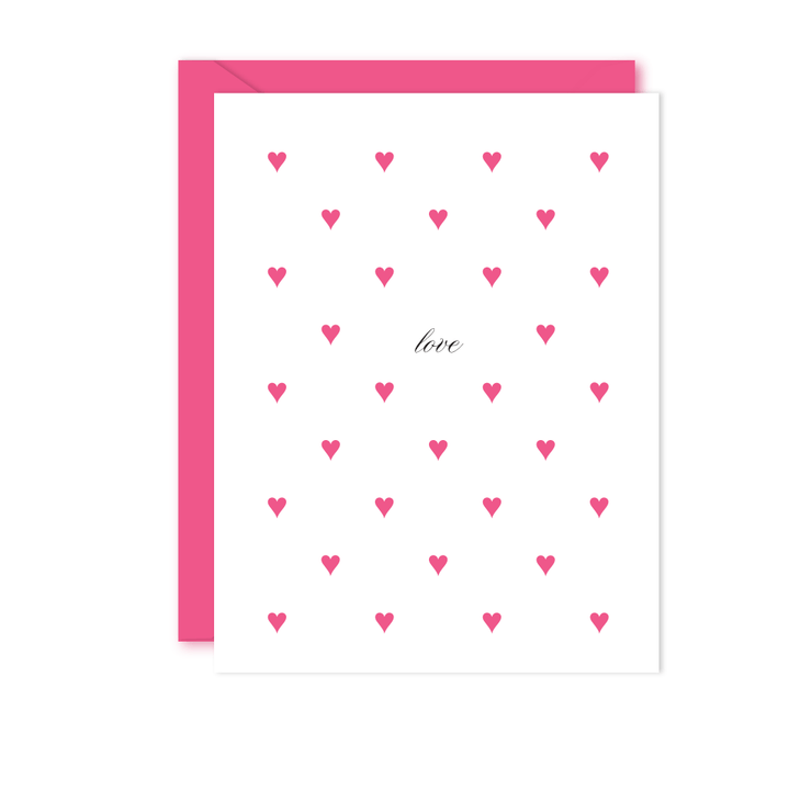 Preppy Hearts Love Card