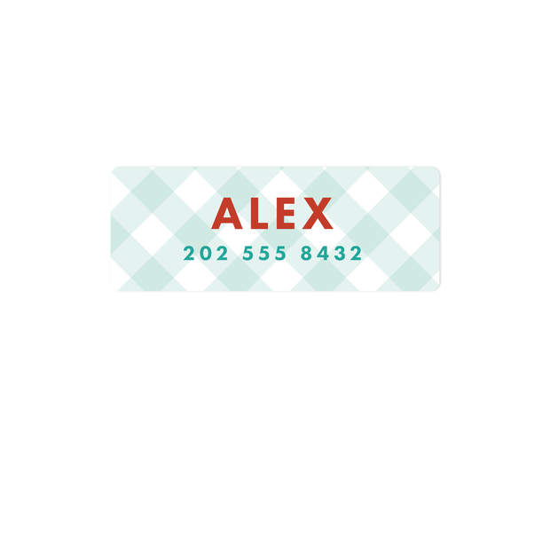 Gingham Name Labels