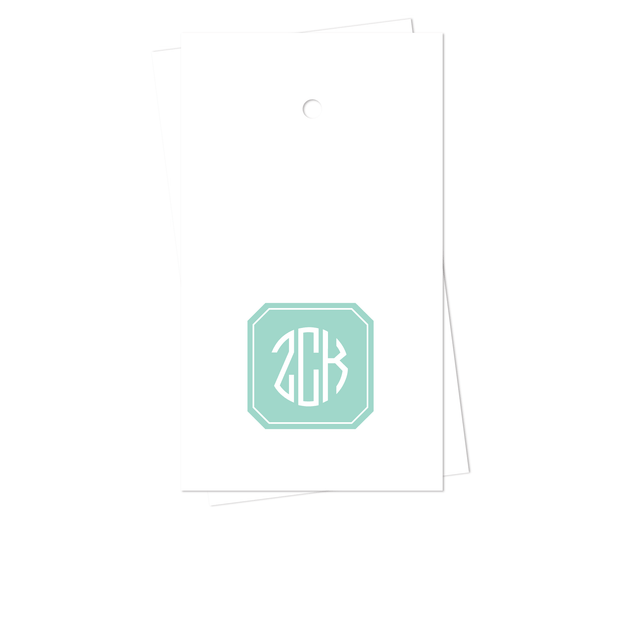 Filled Octagon Monogram Gift Tags