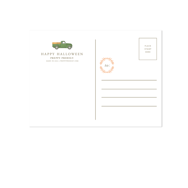 Pumpkin Truck Postcard