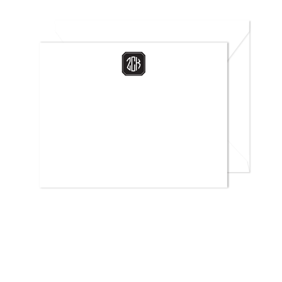 Filled Octagon Monogram Stationery