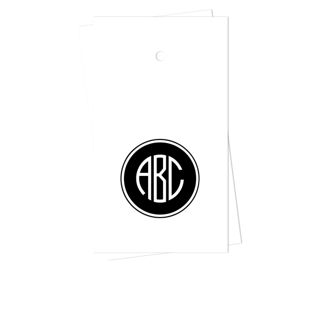 Filled Circle Monogram Gift Tags