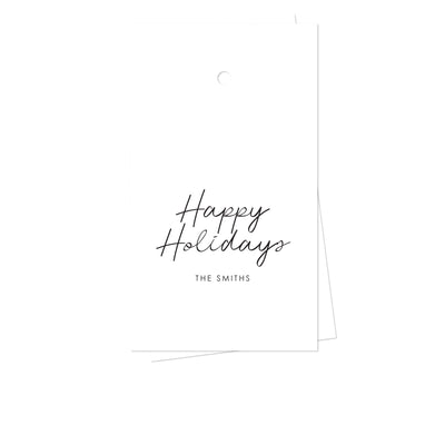 Happy Holidays Script Gift Tags