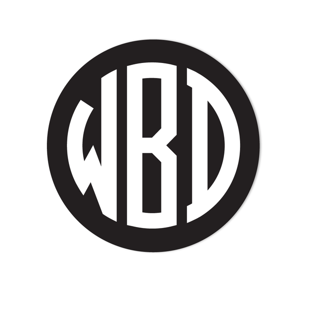 Black and White Monogram Stickers