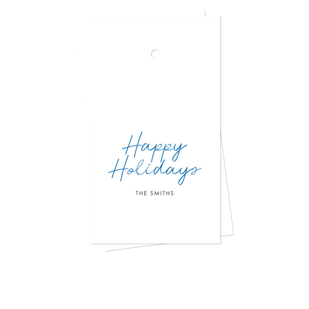Happy Holidays Script Gift Tags