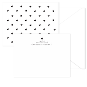 B & W Heart Stationery