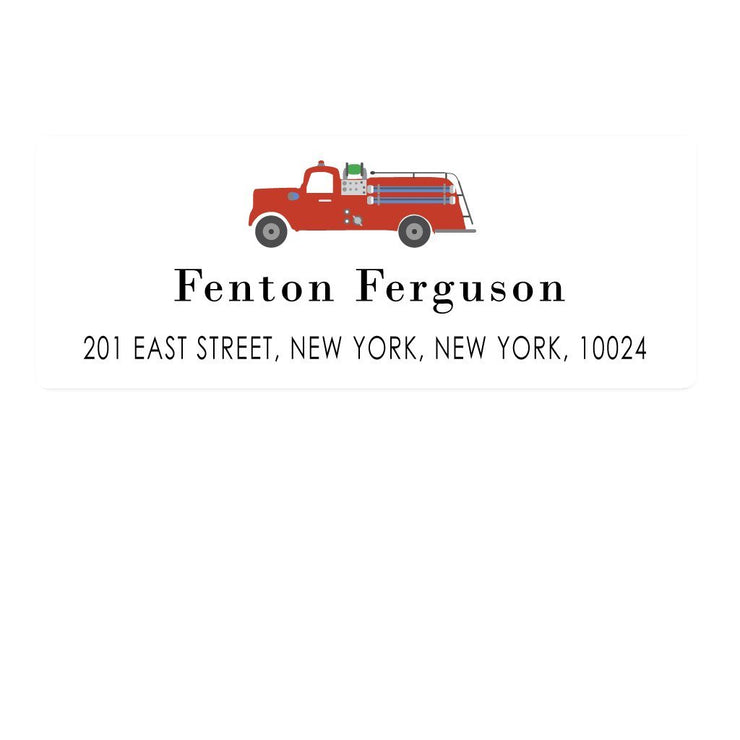 Fire Truck Address Labels