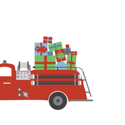 Holiday Fire Truck Gift Enclosures