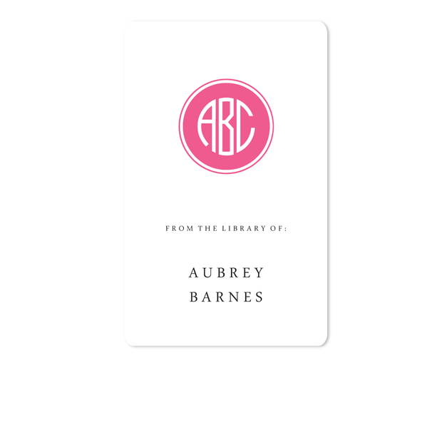 Filled Circle Monogram Bookplate