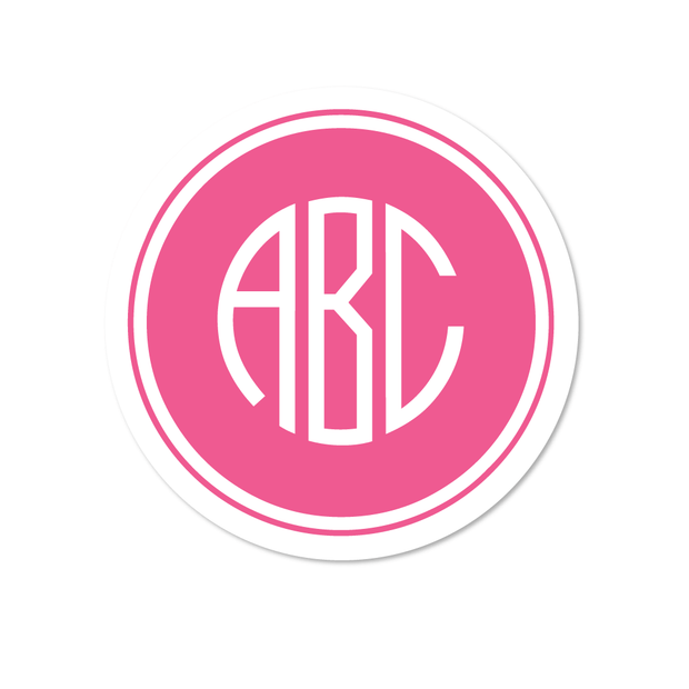 Filled Circle Monogram Stickers