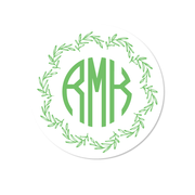 Olive Wreath Monogram Stickers