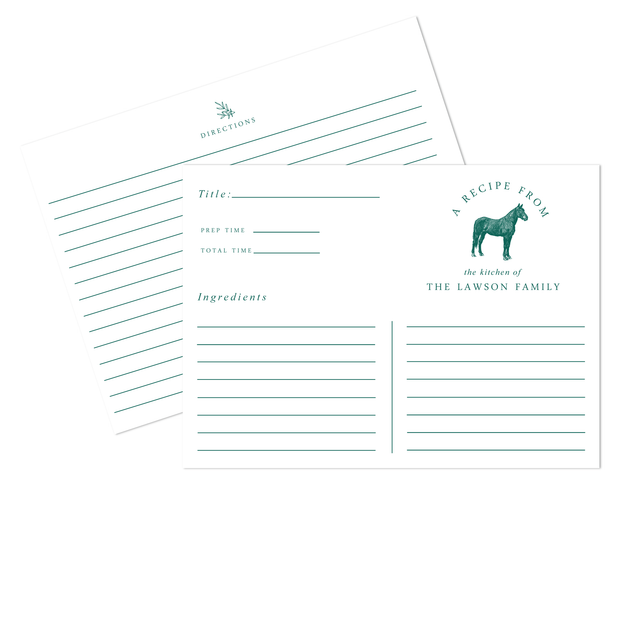 Horse Recipe Cards