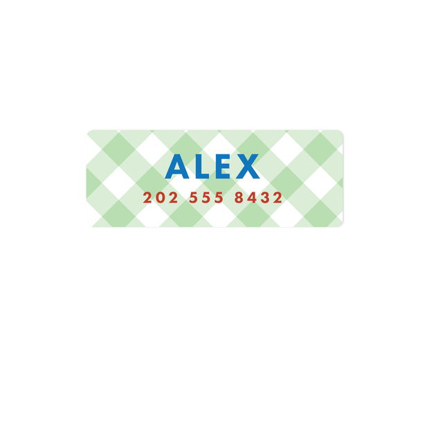 Gingham Name Labels