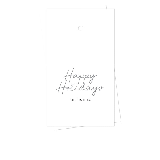 Happy Holidays Script Gift Tags