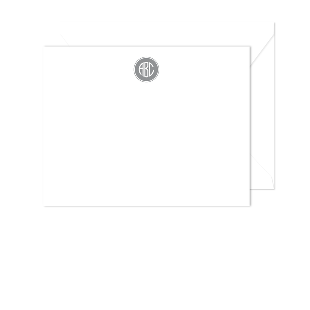 Filled Circle Monogram Stationery