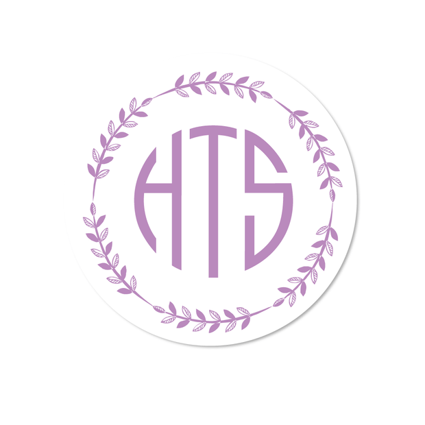 Wreath Monogram Stickers