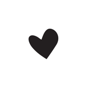 B & W Heart Stationery