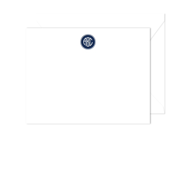 Filled Circle Monogram Stationery