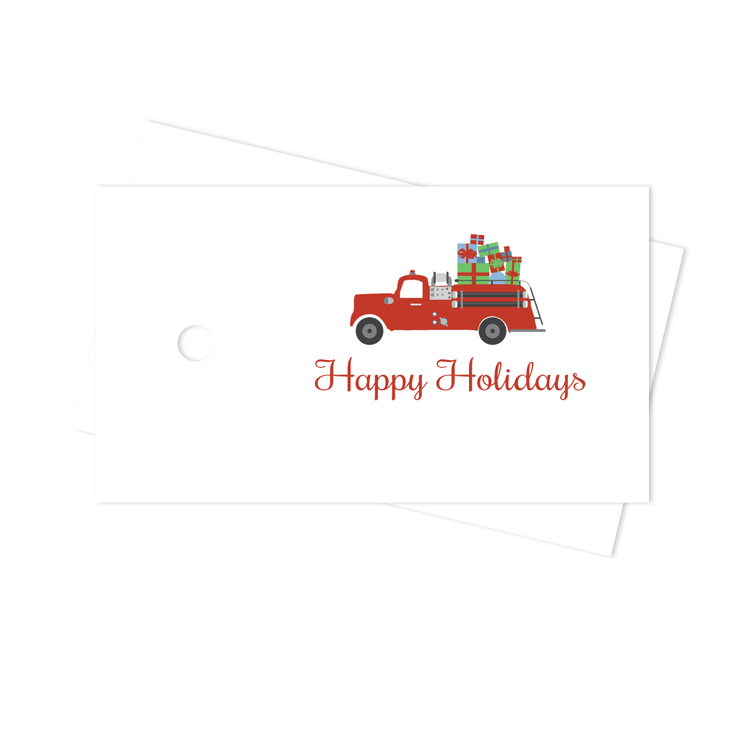 Holiday Fire Truck Gift Tags
