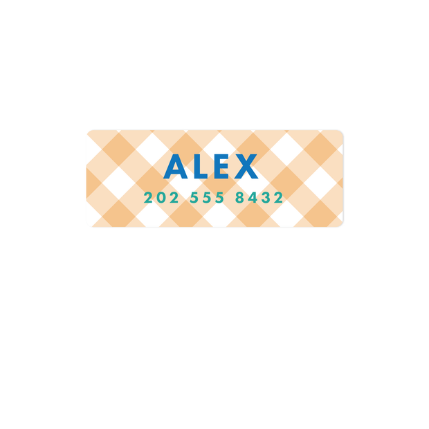 Gingham Name Labels