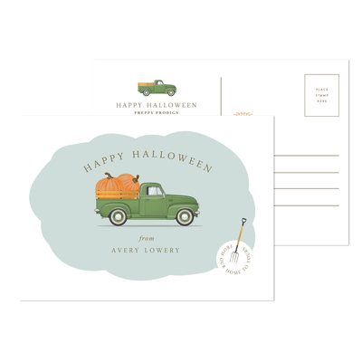 Pumpkin Truck Postcard