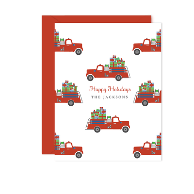 Holiday Fire Truck Greeting Card Set