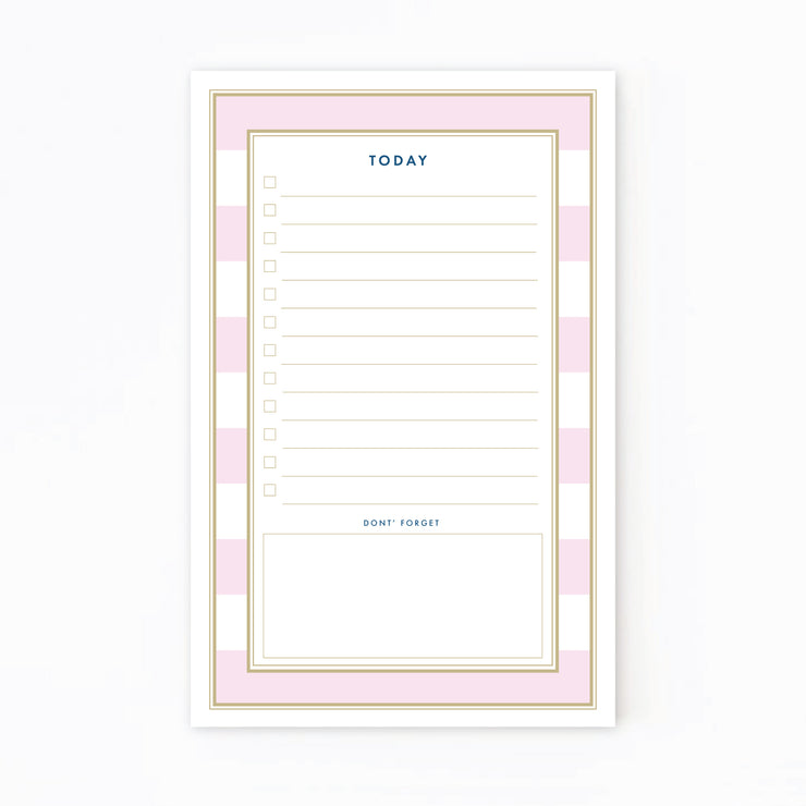 Today's To-Do List Notepad Pink Stripes
