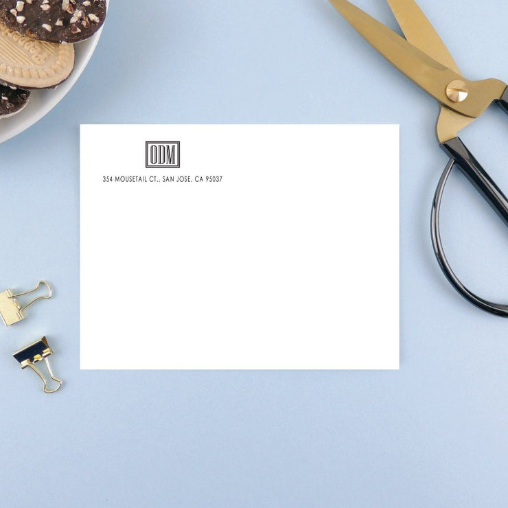 Boxed Monogram Address Labels