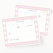 Weekly Desk Pad Pink Stipes