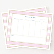 Weekly Desk Pad Pink Stipes