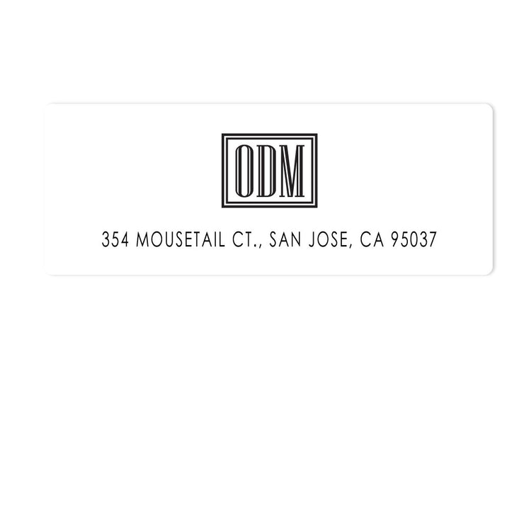 Boxed Monogram Address Labels