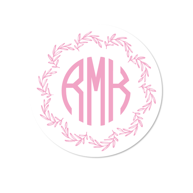 Olive Wreath Monogram Stickers