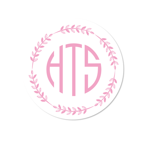 Wreath Monogram Stickers