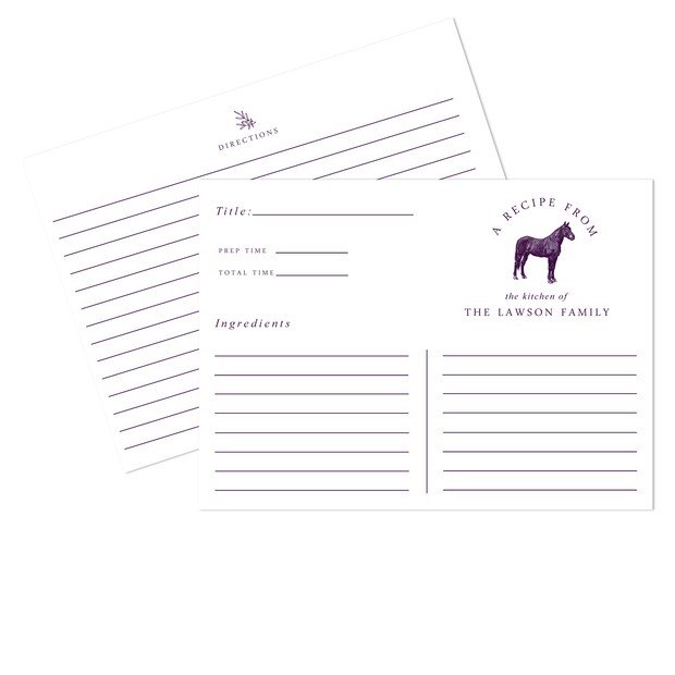Horse Recipe Cards