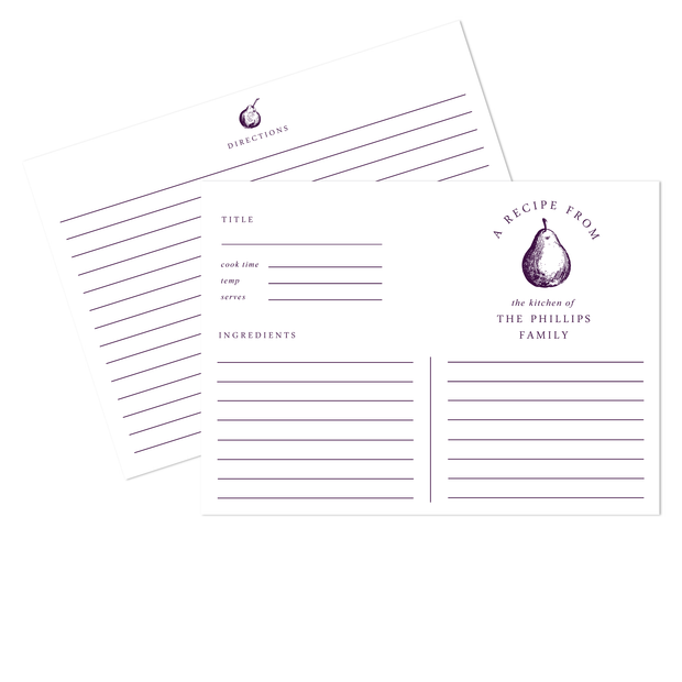 Pear Recipe Cards