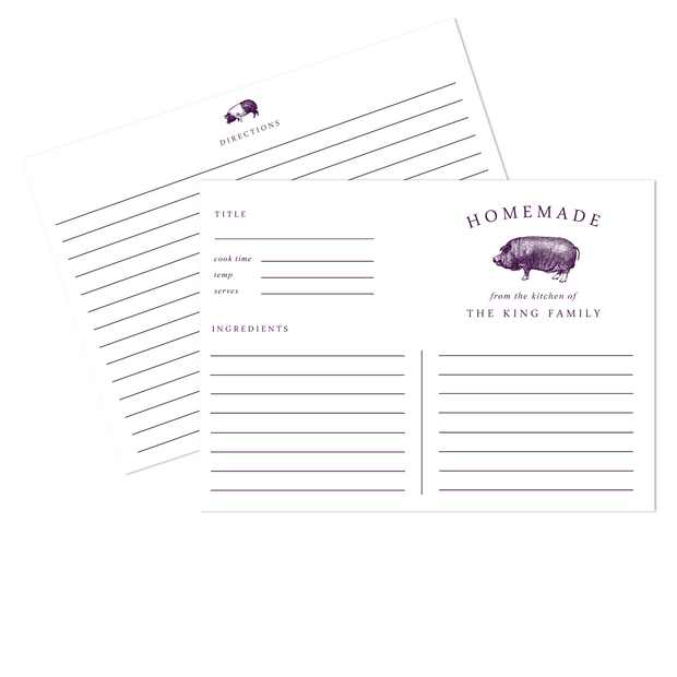 Hog Recipe Cards