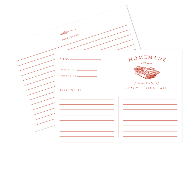 Welcome Basket Recipe Cards