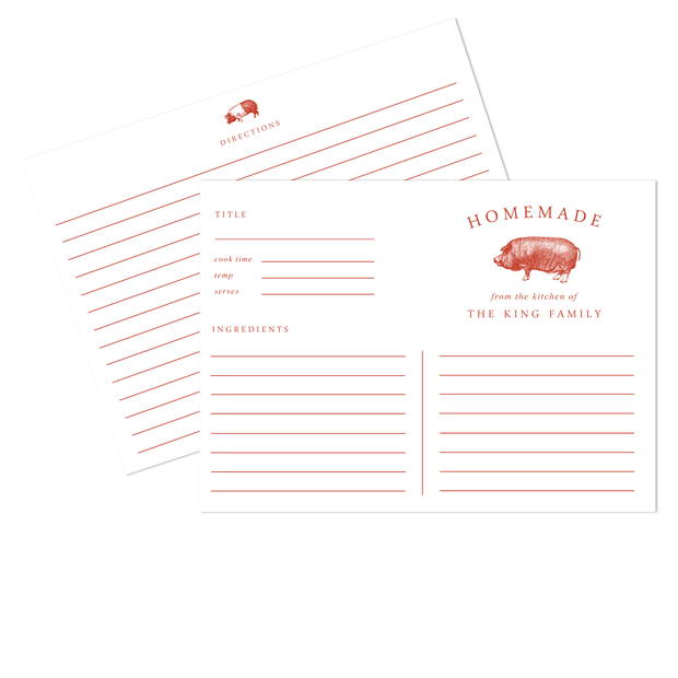 Hog Recipe Cards