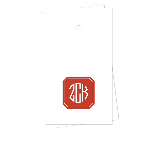 Filled Octagon Monogram Gift Tags