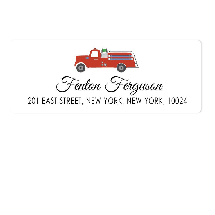 Fire Truck Address Labels