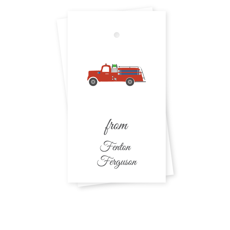 Fire Truck Gift Tags