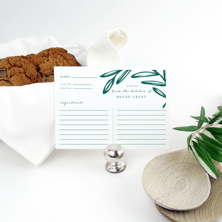 Olive Leaf Recipe Cards
