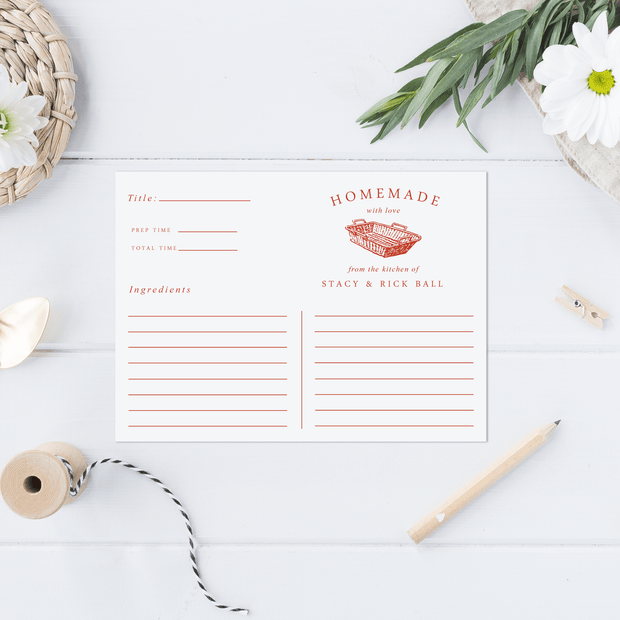 Welcome Basket Recipe Cards