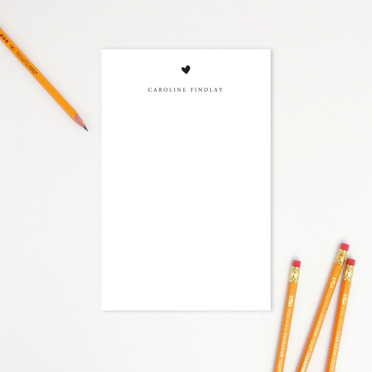 B & W Heart Notepad