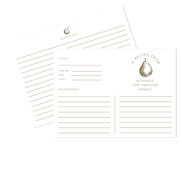 Pear Recipe Cards