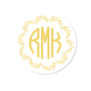 Olive Wreath Monogram Stickers