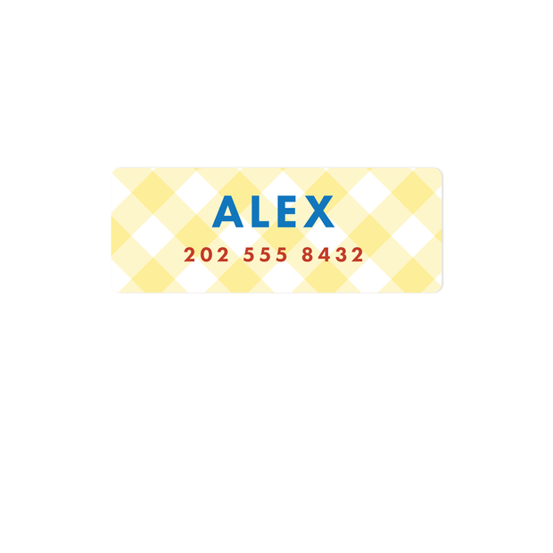 Gingham Name Labels